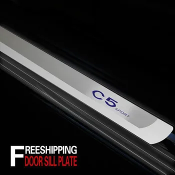 

Car styling stickers 304 Stainless Steel Door Sill Scuff Plate For Citroen C5 2010- 2013 Cars Welcome pedal threshold of Article