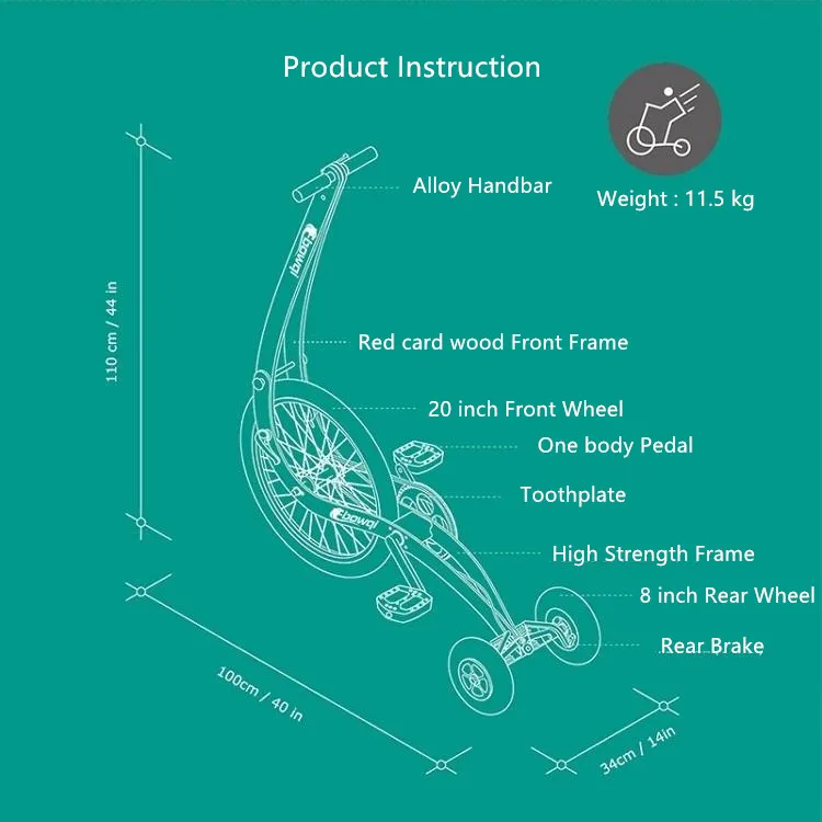 Flash Deal New brand Tricycle sports bike without seat standing light folding dynamic cycling Lose weight bicycle burn fat pedicab 3