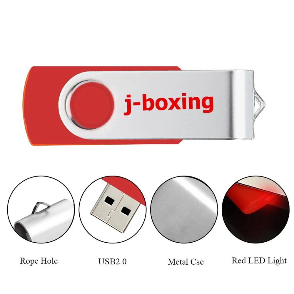 USB флеш накопитель J boxing металлический вращающийся 64 ГБ 128 16 32 8 для ПК Macbook Red|USB