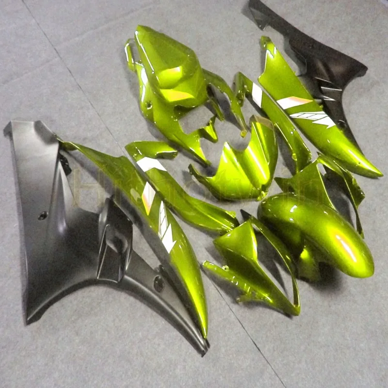 Заказной комплект кузова мотоцикла для Yamaha YZF-R6 06 07 YZF R6 2006 2007 ABS Обтекатель+ Botls+ черное пламя литья под давлением - Цвет: K