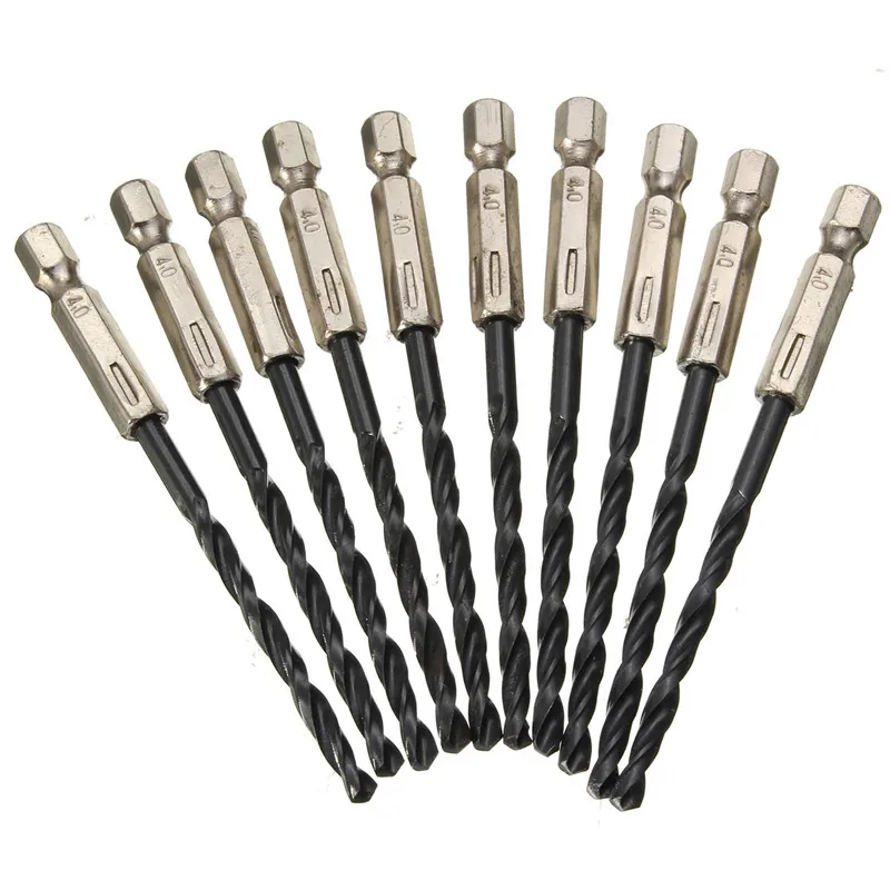 

10Pcs/set 7mm HSS HIGH SPEED STEEL TITANIUM COATED DRILL BIT SET 4mm HEX Ideal For DIY Durable in use