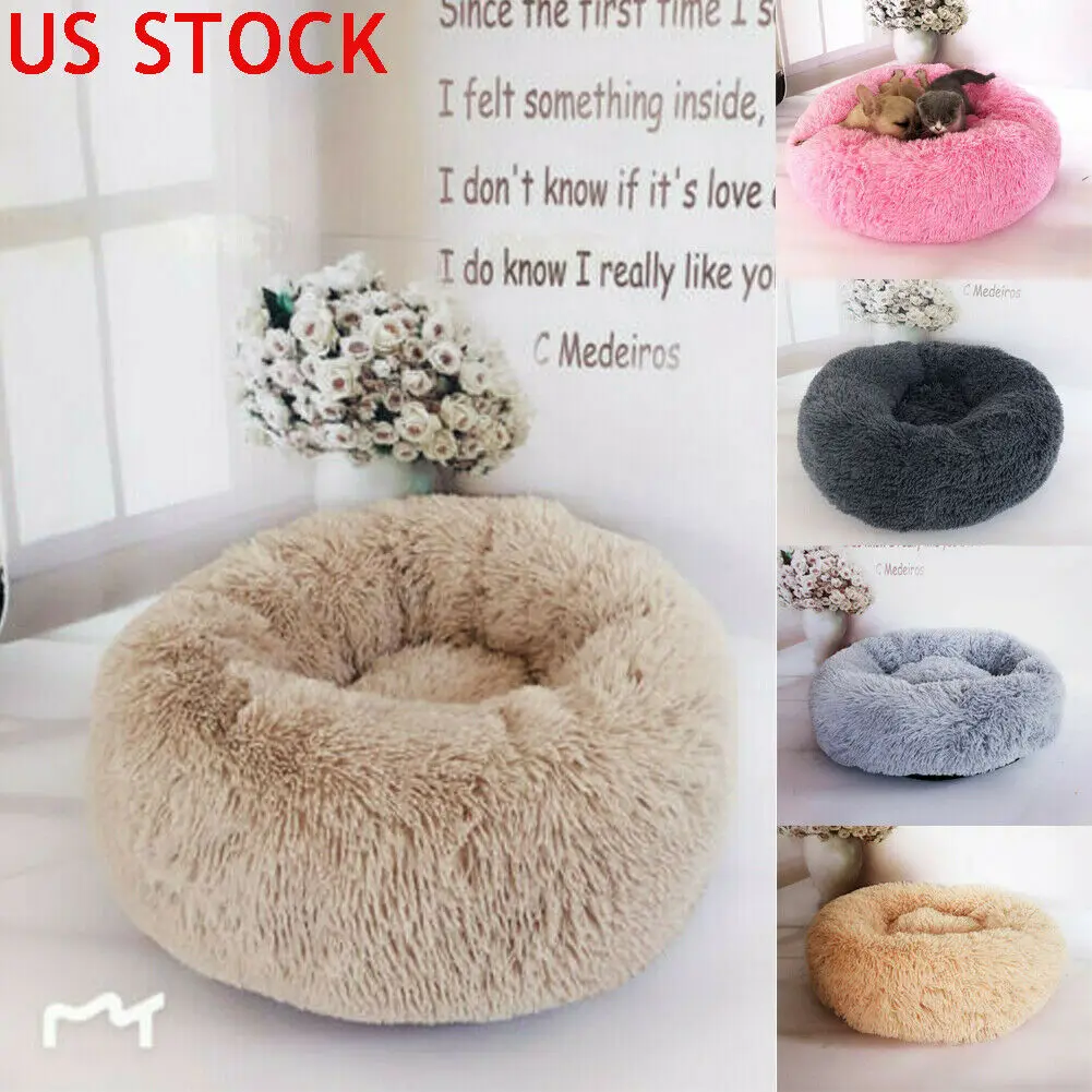 

Comfortable Fluffy Plush Pet Dog Round Washable Cushion Warm Pet Puppy Sleeping Mat Nest