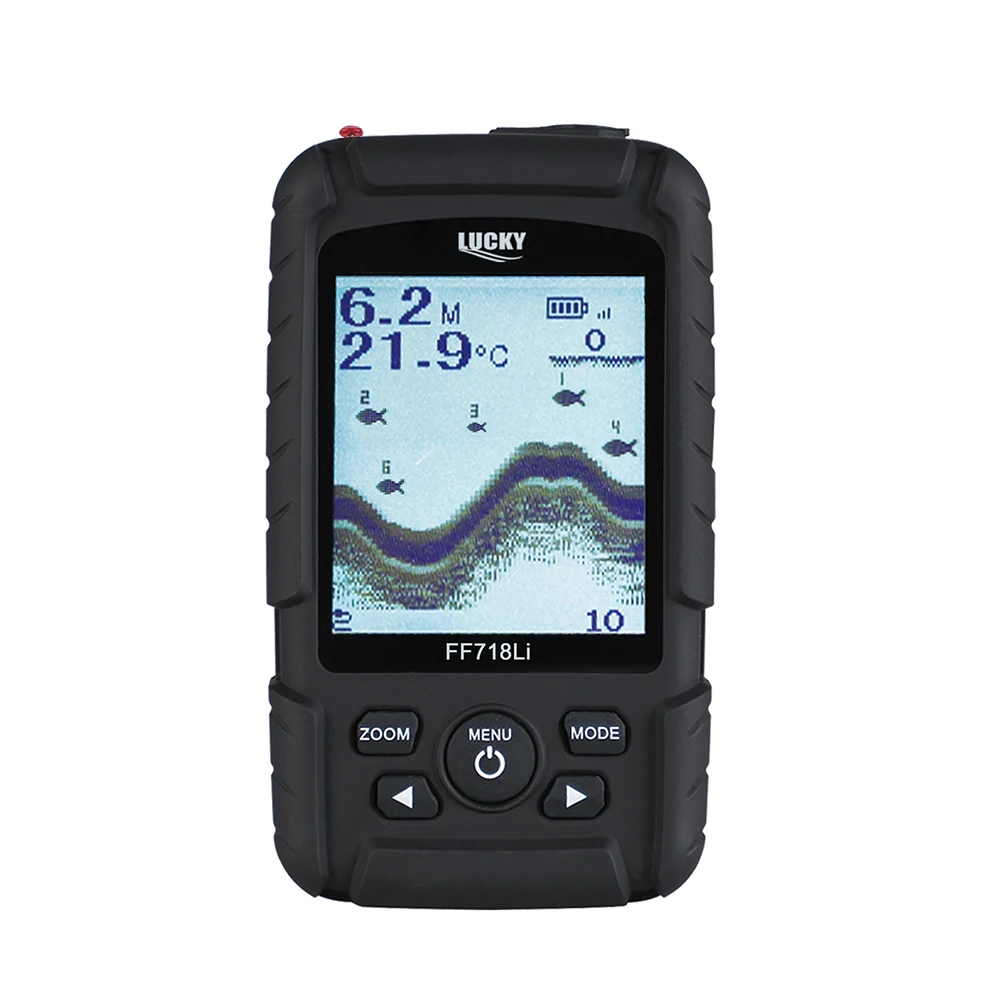محظوظ FF718Li المحمولة LCD صياد السمك السلكية اللاسلكية عمق سونار الاستشعار مسبار إنذار محول 100 M دي Pesca