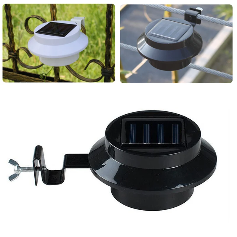 

Outdoor Solar Powered 3-LED Walllight Wall Path Landscape Mount Garden Fence Gutter Light Lamp LB88