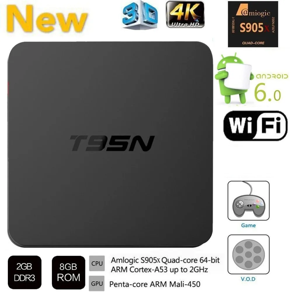 Мини T95M M8S Pro Android tv BOX1G/2G/8G Amlogic S905 четырехъядерный Cortex-A53 Android 6,0 Поддержка HDMI 2,4 ГГц Wi-Fi потоковая передача данных