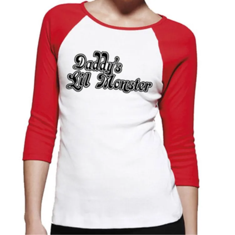 Daddy's Lil Manster женская футболка с коротким рукавом с отрядом самоубийц Харли Куинн Топ Футболка для женщин - Цвет: A