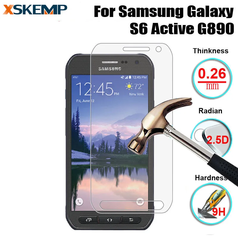 

0.26mm Shockproof Premium Tempered Glass For Samsung Galaxy S6 Active G890 Ultra Clear Screen Protector Film Protective Guard