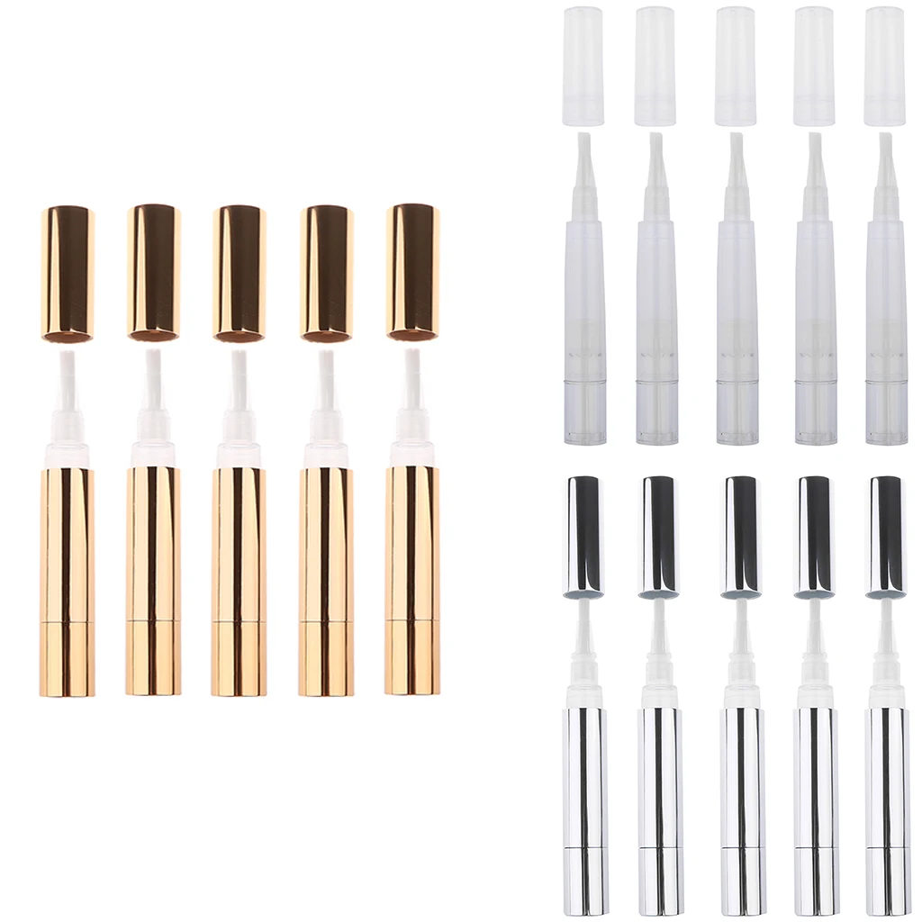 3 Colors 5 Pieces 5ml Travel Empty Twist Pen Makeup Travel DIY Bottle Cosmetic Container Tube Nail Tool