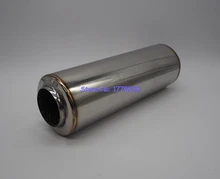 Universal ID:51mm(2″)/63mm(2.5″) L:300mm/450mm Stainless Steel Car Exhaust Tip Muffler Pipe Connect Link Pipe Spiral Drum Pipe