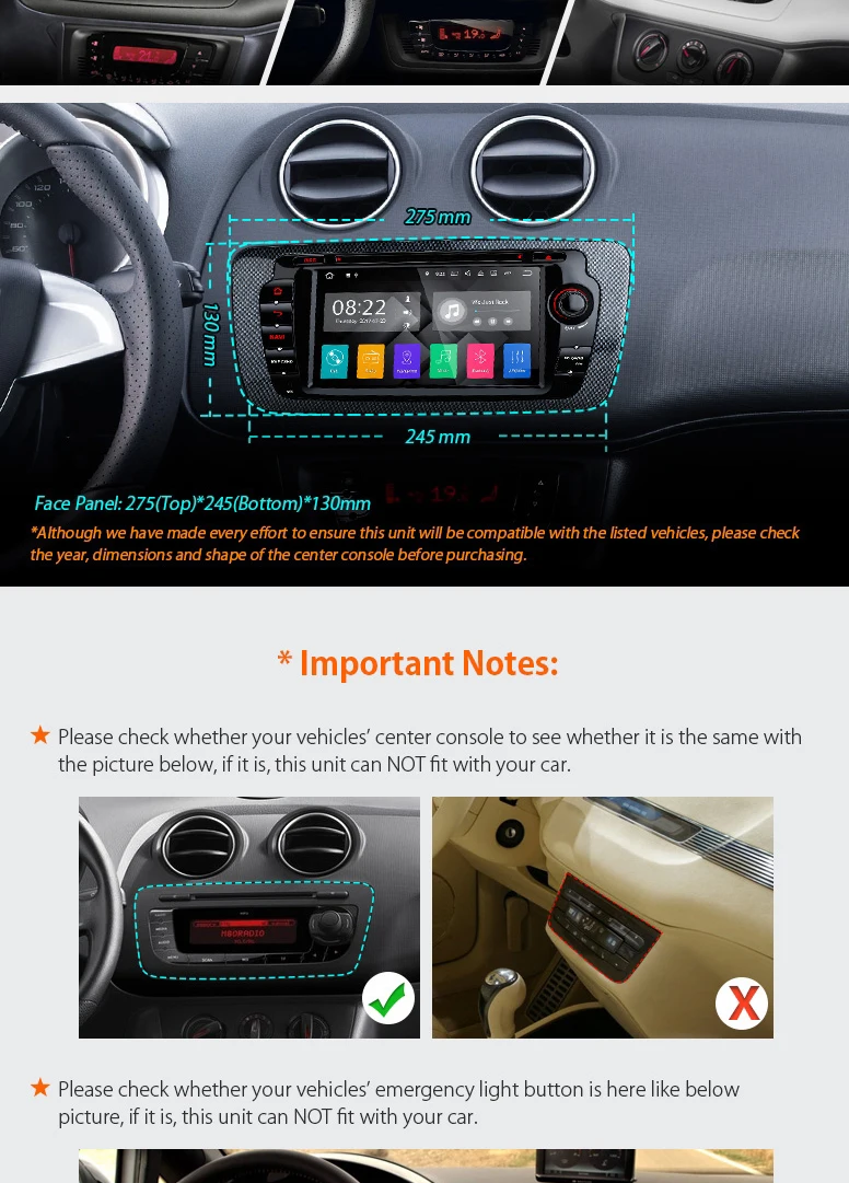 Clearance 7" Android 7.1 OS Car DVD for Seat Ibiza MK4 / 6J 2009-2013 (Sport Coupe / Ecomotive / Cupra / FR / Bocanegra / Cupra Concept) 2