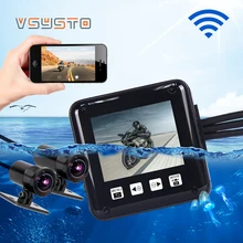 VSYSTO set completo impermeabile P6F WIFI driver video registratore moto DVR dual lens sony323 FULL HD 1080 p dash cam