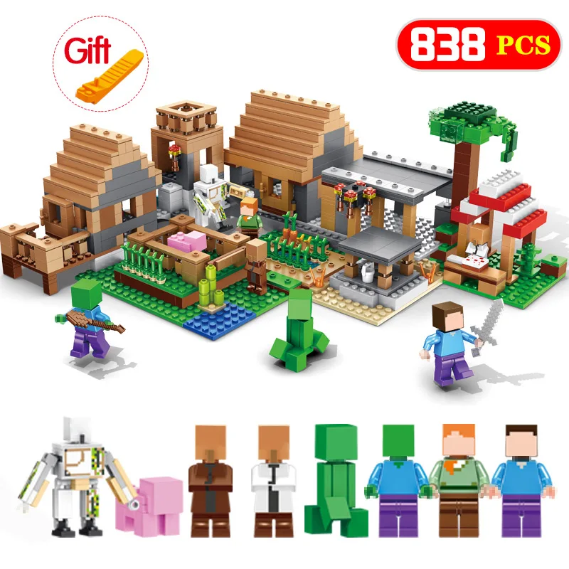 

Creato My World Ghost Village Blocks Compatible LegoINGLYS Minecrafted Building Blocks Castle Assembly Toys For Children 838 PCS