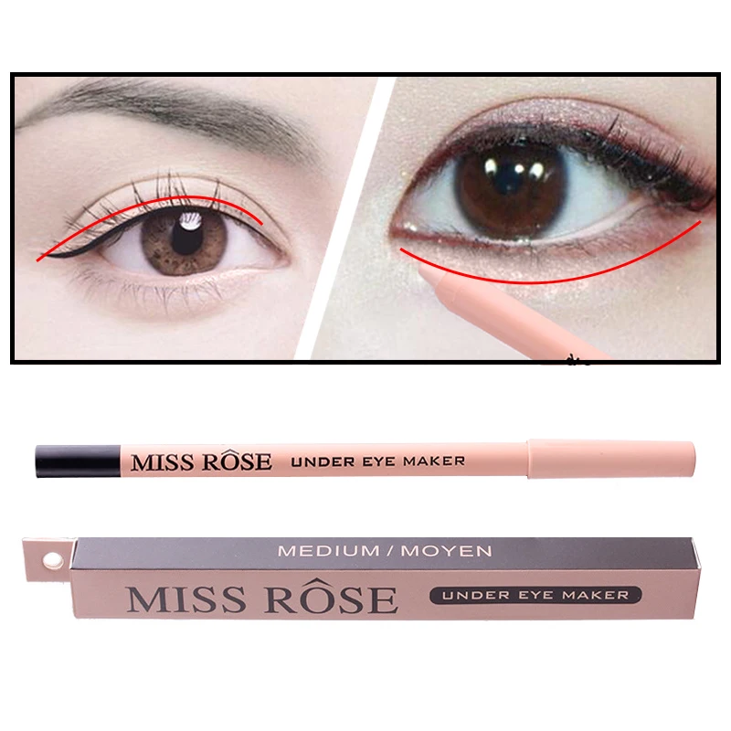 

MISS ROSE 3colors Eyeliner Pencil Non-Stick Cup Lying Silkworm Pen Concealer Makeup Waterproof Long-Lasting Eye Liner Cosmetics