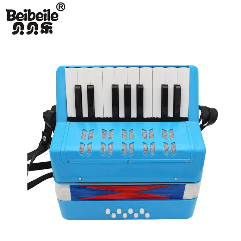 Детский музыкальный инструмент для начинающих 17 ключей ABS экологические материалы аккордеон игрушки с клавиатурой подарок аккордеон для начинающих - Цвет: Sky blue