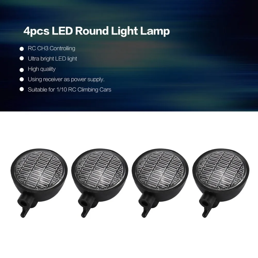 

AUSTAR 4pcs Ultra Bright LED Round Light Lamp for 1/10 RC Climbing Off-road Cars Model Vehicle HSP TAMIYA CC01 4WD Axial SCX10