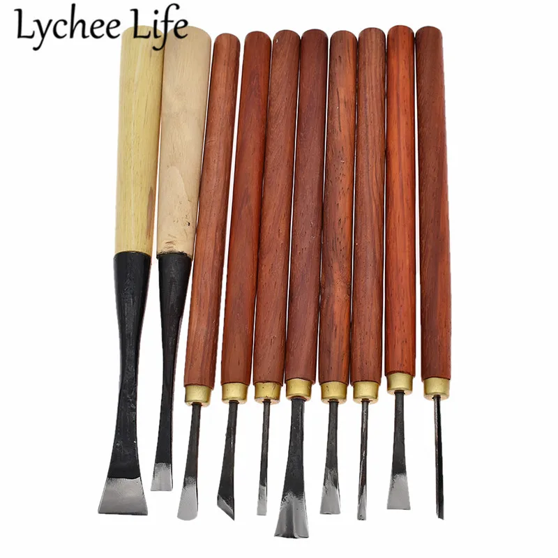 

Lychee Life 10pcs Wood Carving Knives DIY Handmade Leather carving appliance Modern Home Factory Sewing Tools Supplies