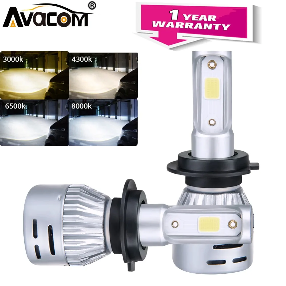 

Avacom 2Pcs LED H11 H8 H9 Car Fog Lamps 12V 3000K 4300K 6500K 8000K 24V LED H1 H7 9005 HB3 9006 HB4 8000Lm 72W Auto Fog Light