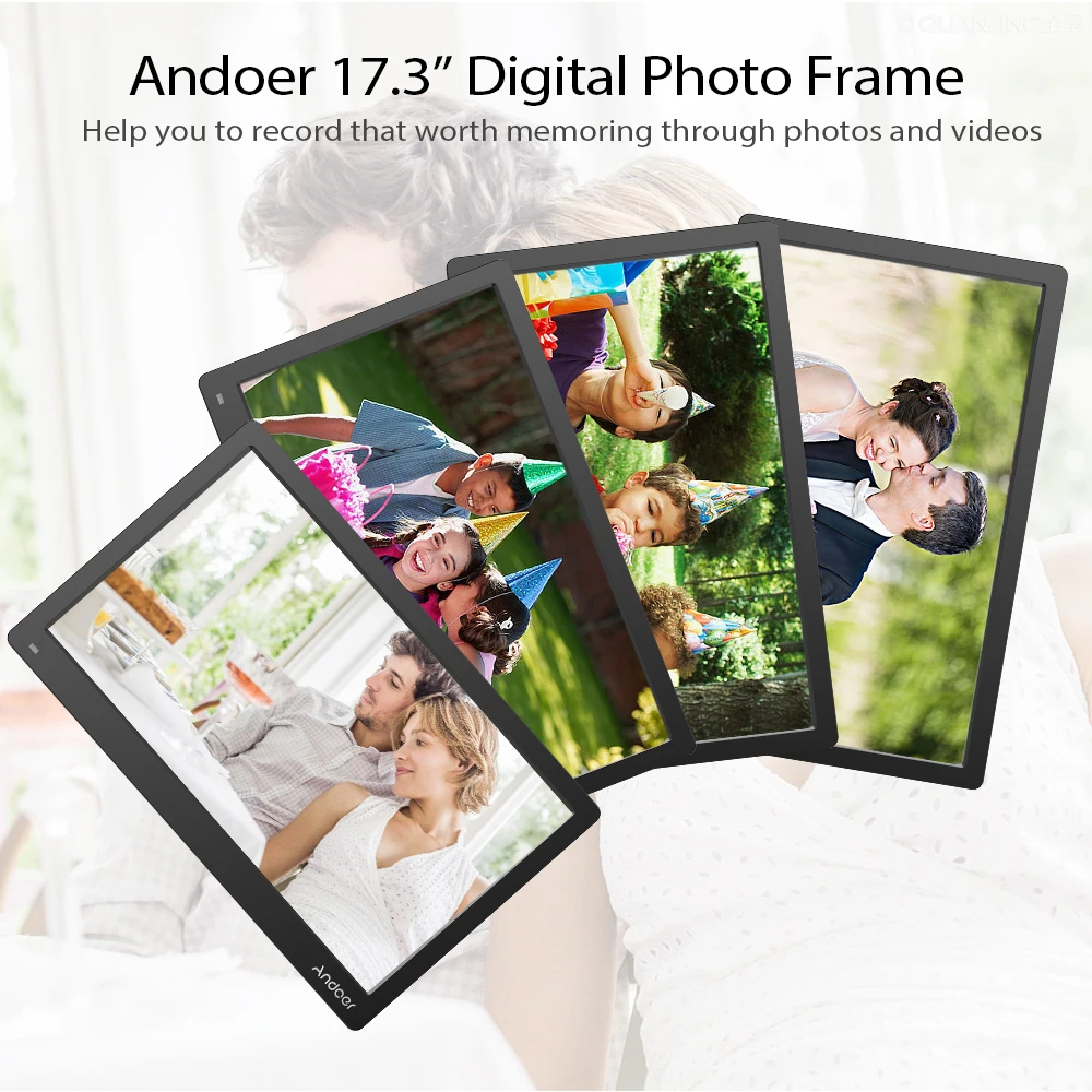 Andoer 17," FHD 1920*1080 ips экран Цифровая фоторамка Поддержка календарь/часы/MP3/фотографии/1080 P видео плеер лучший подарок