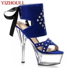 Женская обувь г., летние популярные стильные сандалии в римском стиле с фланелеткой танцевальная обувь на Ультра высоком каблуке 15 см