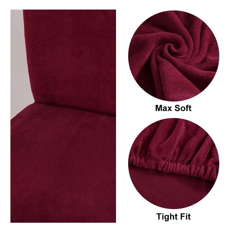 Removable Thick Plush Chair Cover Stretch Elastic Slipcovers Restaurant For Weddings Banquet Folding Hotel Chair Covering