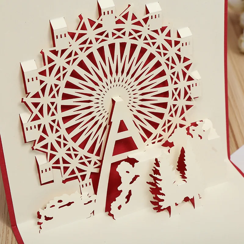 a ferris wheel factory direct stereo creative birthday card stencils