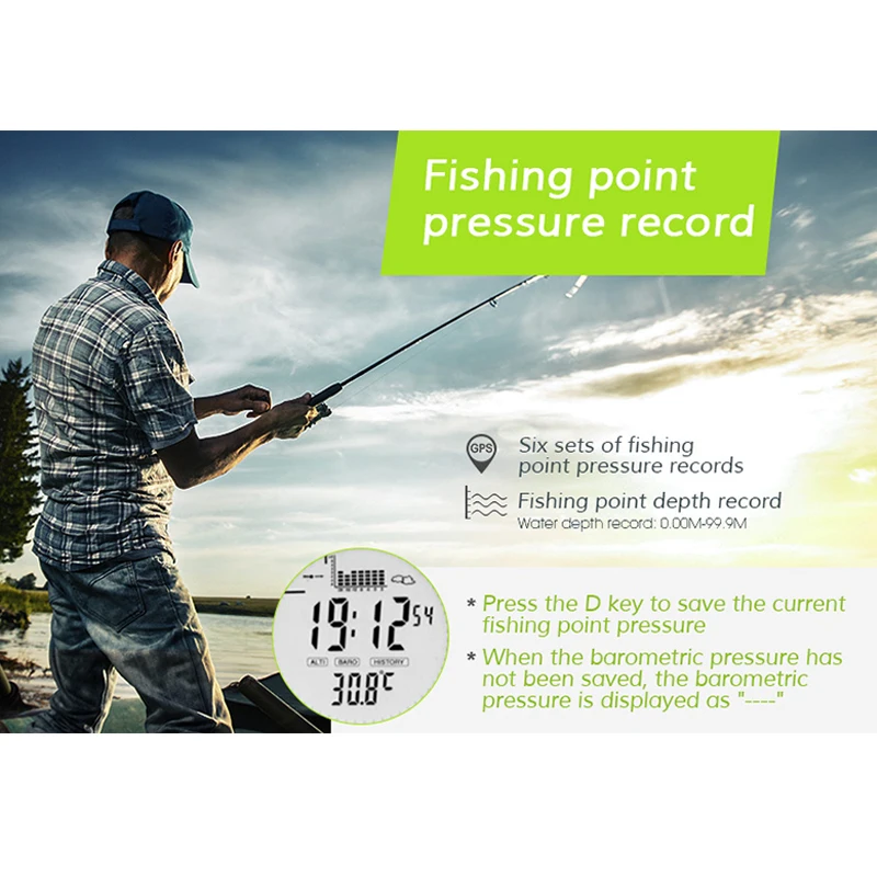 

2019 Fishing Pocket Watch Multifunctional EL Backlight Resistant Altitude Meter Barometer Thermometer Wristwatch