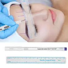 1 шт. хирургический маркер для кожи, маркер для бровей, ручка для татуировки, маркер для кожи, ручка с измерительной линейкой, микроблейдинг, позиционирование, инструмент для татуировки