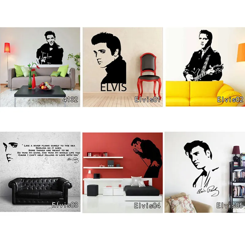 Us 5 27 23 Off Elvis Presley Play Guitar Home Decal Wall Sticker Large Bedroom Wall Mural Art Sticker Stencil Decal Matt Vinyl Boys Room Decor In