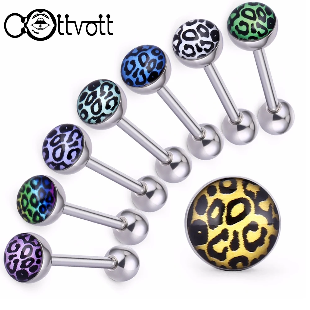 Covet Jewelry Jesus Christ Logo Acrylic Barbell Tongue Ring
