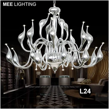

Modern Swan Chandelier Light Fixture Chrome Color Swan Hanging Lamp G4 bulbs Drop Lamparas Illmination for Dining room Resturant