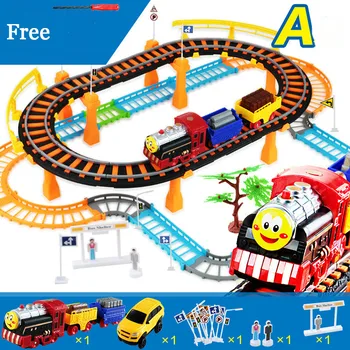 

Electric Rail Speed Car Train Model Assembly Racing DIY Train Model Tracks Car Toy For Children Railway Road Track Toys