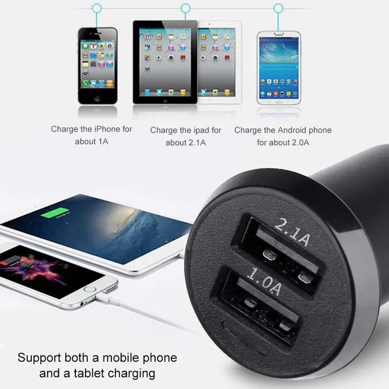 

Mini USB Car Charger For Mobile Phone Tablet GPS 3.1A Fast Charger Car-Charger Dual USB Car Phone Charger Adapter Car charging