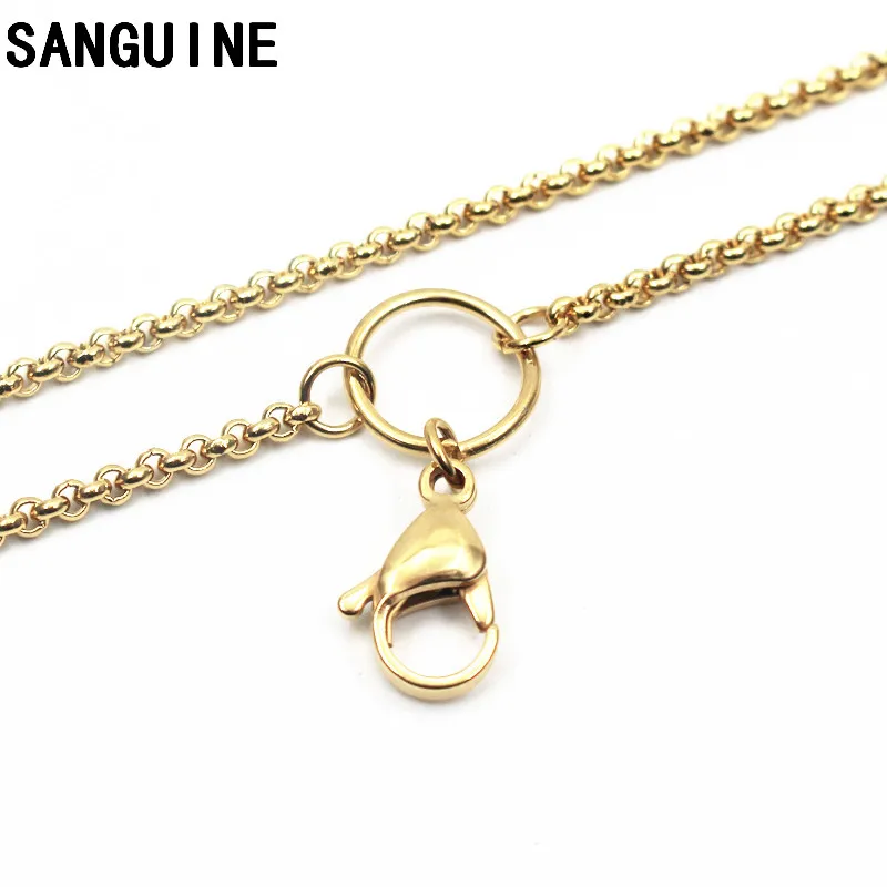 

New Arrival 5pcs/lot Gold Stainless Steel Floating Locket Chains 80cm Chain Necklace For Men Necklace DIY Women Jewelry