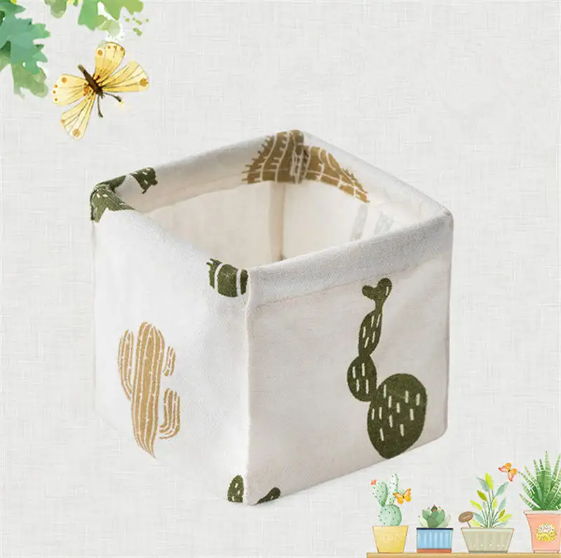 

Cute Storage Bins, Foldable Small Canvas Storage Baskets Organizers Mini
