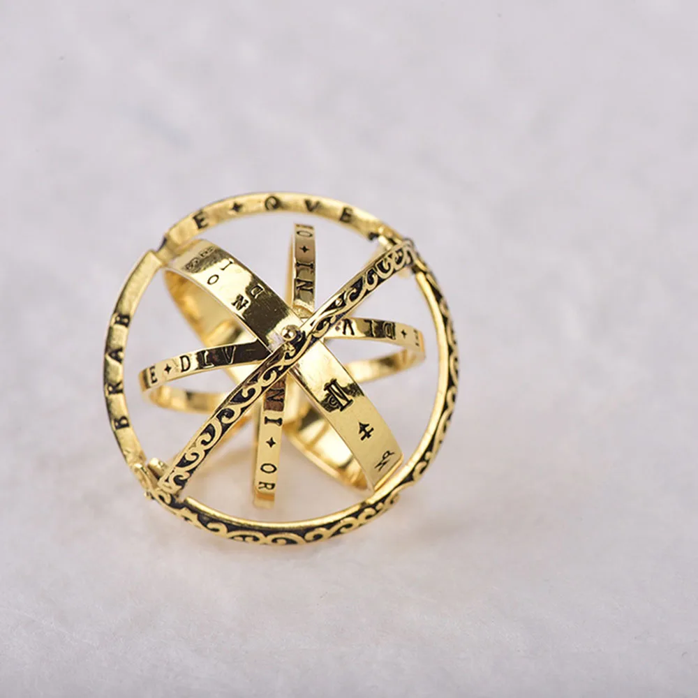 S925 астрономический шар кольцо космическое кольцо для влюбленных пар для мужчин ювелирные изделия Прямая поставка розовое золото Серебряное кольцо подарок - Цвет основного камня: gold