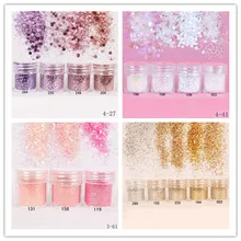 Newly1 Box 10ml Mixed Nail Art Glitter Powder Dust Colorful Nail Sequins Super Makeup Glitter Nail Art Manicure Powder 29 Colors