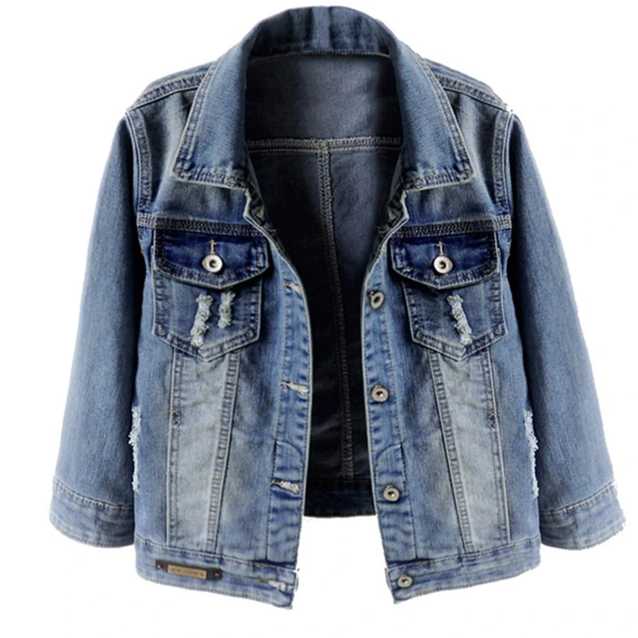 three quarter sleeve denim jacket