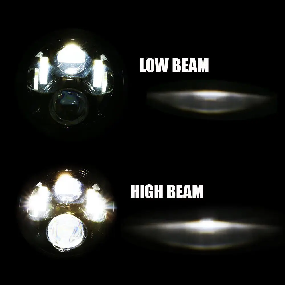 Pair for Land Rover DEFENDER LED 7 inch headlights forJeep Hummer Harley Mack dot E9