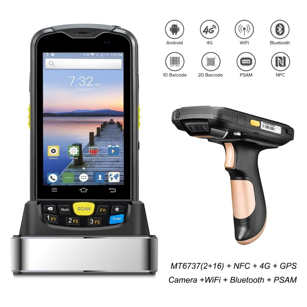 

Android 6.0 Rugged PDA 4G Handheld POS Terminal 1D 2D NFC RFID Reader Wireless Barcode Scanner Wifi Bluetooth GPS Data collector