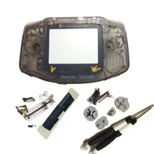 Полный абсолютно прозрачный черный цвет чехол с логотипом Pichu экран объектив подходит для GameboyAdvance игровой консоли GBO DMG мальчик подарок