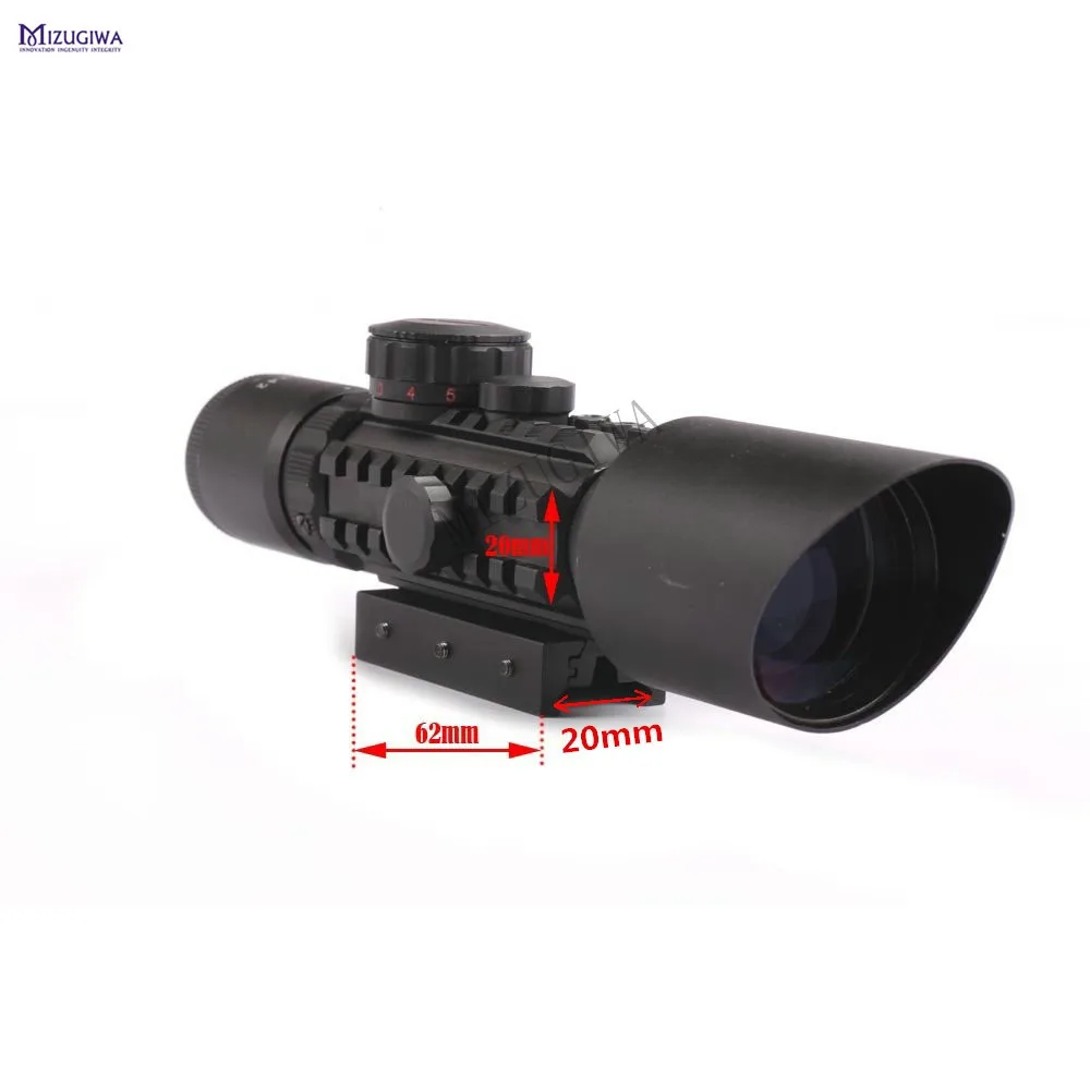 M9 3 10x42 Mil точка компактный прицел подсветкой красно Зеленая Сетка зрения с