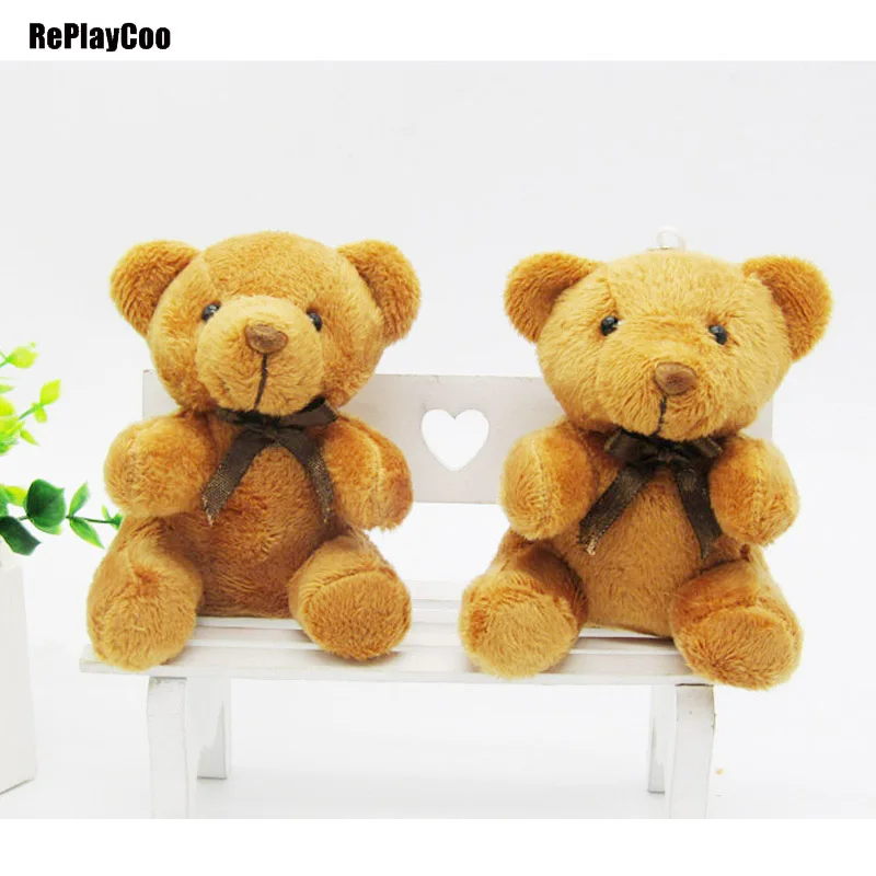 

10Pcs/Lot Mini Teddy Bear Stuffed Plush Toys 9cm Small Bear Stuffed Toys pelucia Pendant Kids Birthday Gift Party Decor 0172