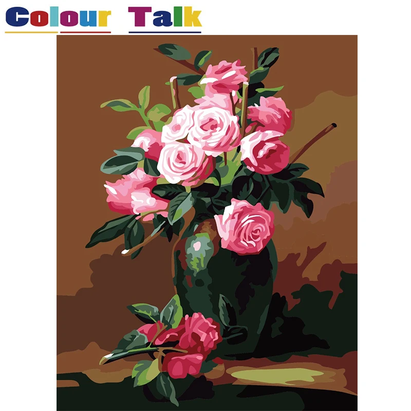 

DIY Painting By Numbers On Canvas Handpainted For Living Room Home Decor Frameless Oil Painting Coloring by Numbers P-0300