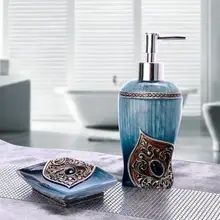 2 цвета смолы экзотические аксессуары для ванной комнаты Набор мыльница лосьон Диспенсер мыльница
