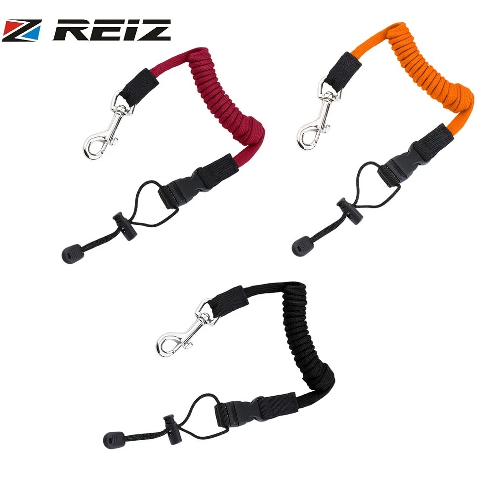 REIZ Elastic Coiled Paddle Leash For Kayak Canoe Fishing Rod Lanyard