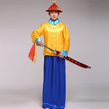 Китайский маньчжу костюм воина Рыцари династии Цин одежда евнуха в древнем Китае Шевроле де ла династии