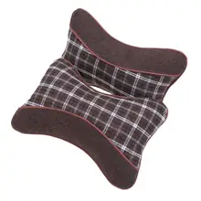 2 шт. автомобиля шеи Подушка подголовник коричневый подушки сиденья льна сетки скороговоркой мягкой перфорации дизайн авто подушки безопасности подушку поддержки