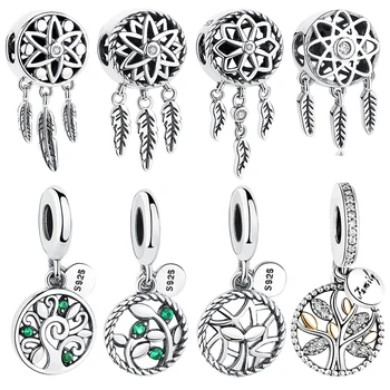 

Fit Original Pandora Charm Bracelet 925 Sterling Silver Dream Catcher Family Tree Dangle Charm Bead DIY Fahion Jewelry Making