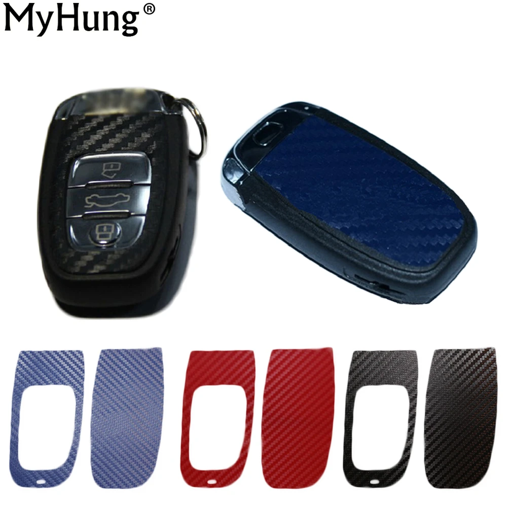 

For Audi A4L A5 A7 A8 A8L Q5 Car Key Covers Sticker Case Carbon Fiber Key Ring Stickers Car Keychain Keyring Car-Styling