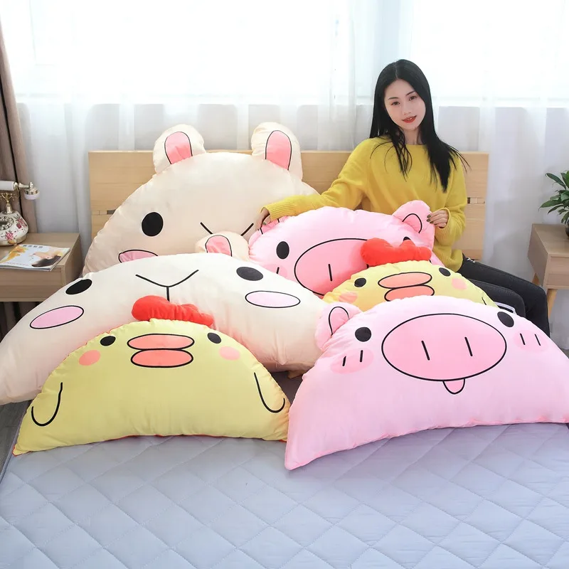 

Cartoon Lovely Plush Toys Pig Rabbit Chicken Large Pillow Soft Stuffed Rabbit Chicken Doll Back Cushion Sofa Pillow Girls Gift